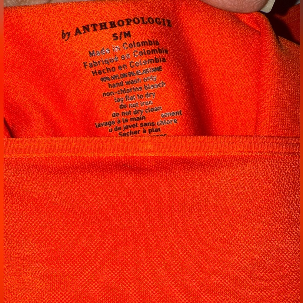 Anthropologie “Viviette” Long Sleeve Bodysuit Orange Size S/M - Picture 3 of 4